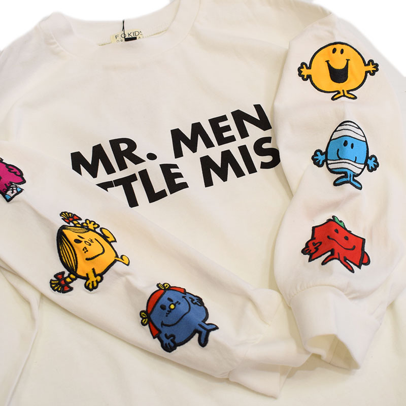 エフオーキッズ FOKIDS MR.MEN LITTLE MISS 袖ワッペン長袖Tシャツ 406056