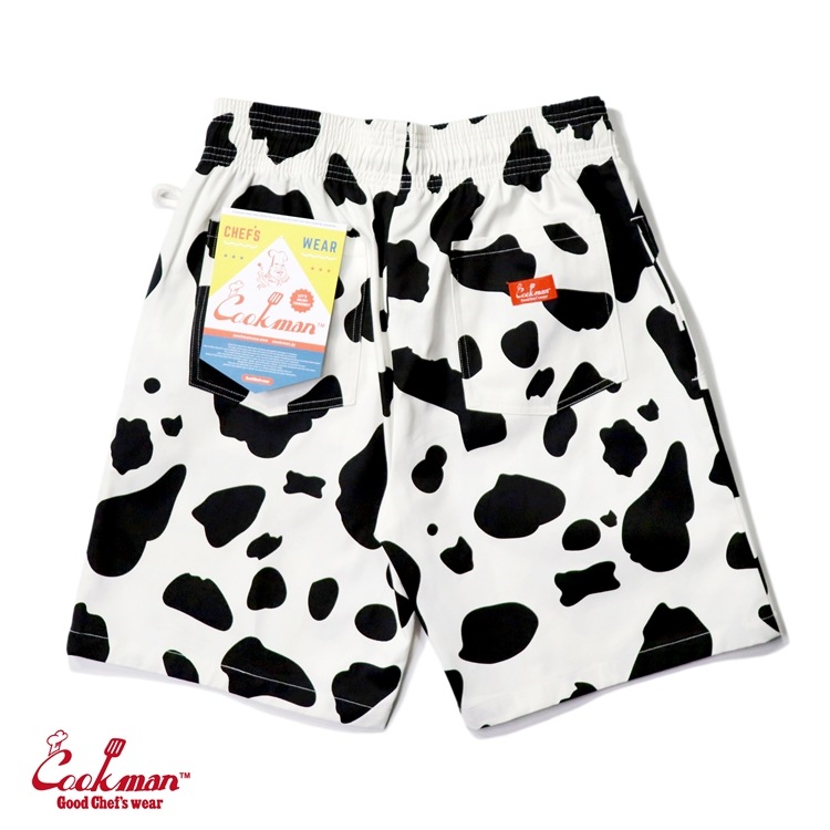 クックマン COOKMAN シェフパンツ ショート Cow 牛柄