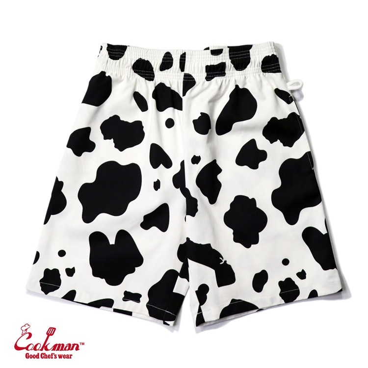 クックマン COOKMAN シェフパンツ ショート Cow 牛柄