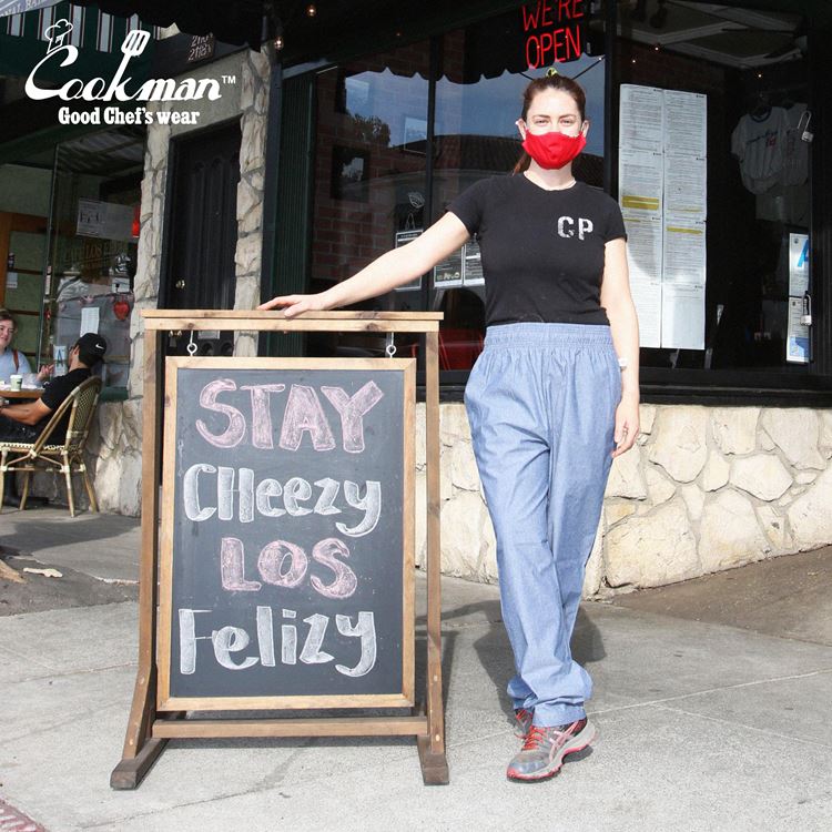 クックマン COOKMAN シェフパンツ シャンブレー ライトブルー