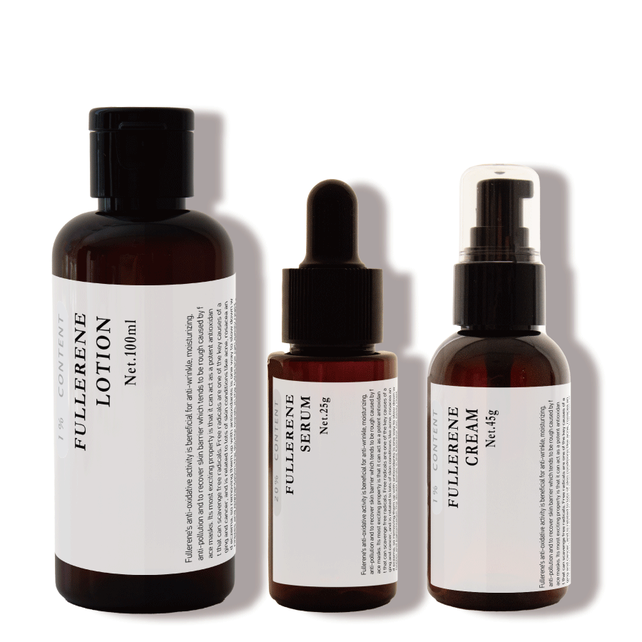 最強の保湿効果を持つと言われるフラーレンを1％配合した化粧品セット