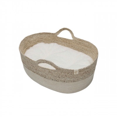 DOG BASKET CUDDLY PLUSH ECRU