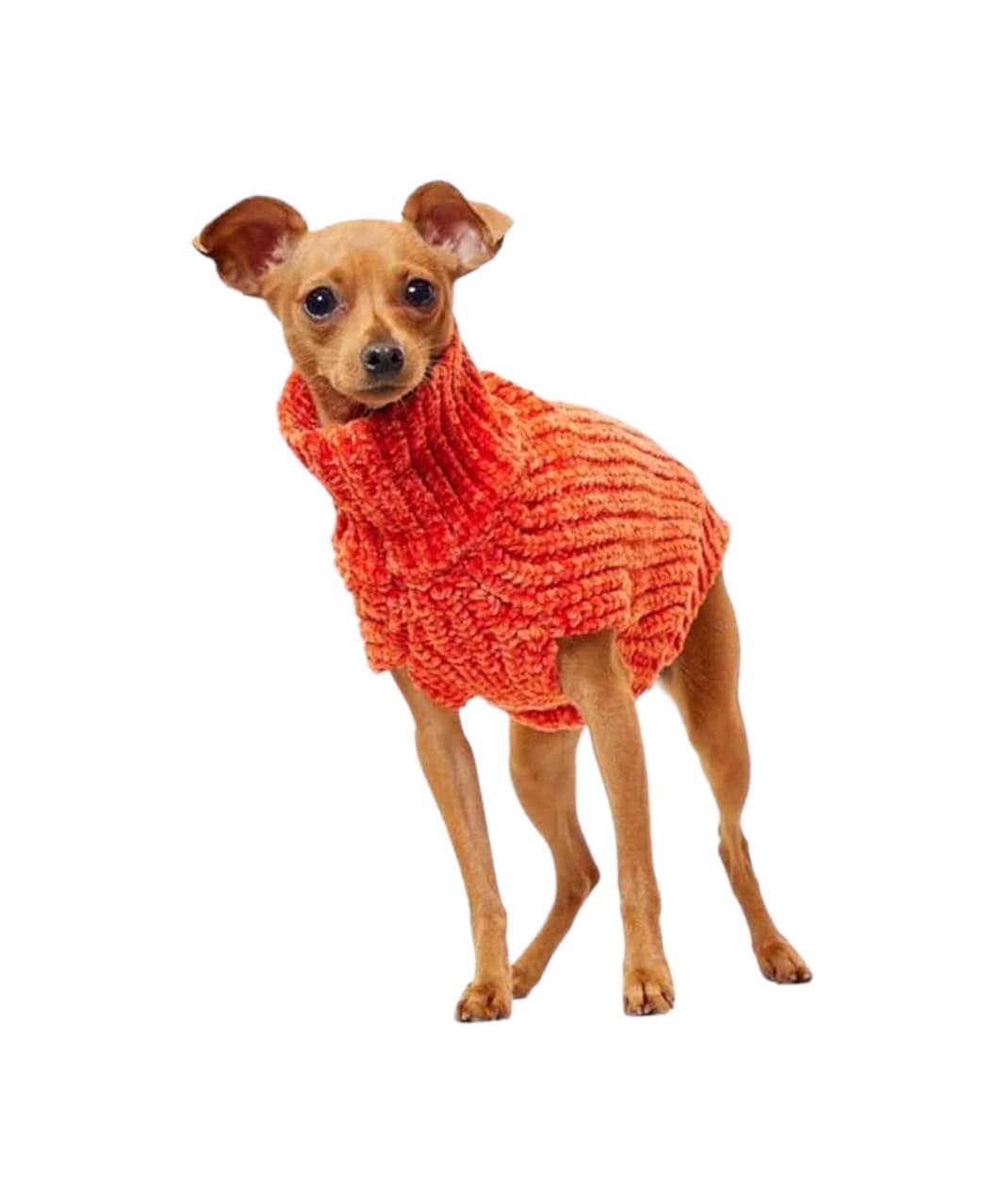 CHENILLE YARN SWEATER -ORANGE