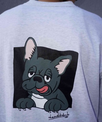 FRENCHI BULL DOG LONG TEE - BRINDLE