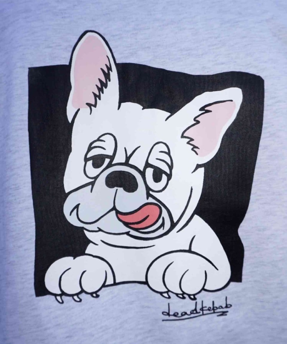 FRENCHI BULL DOG LONG TEE - CREAM
