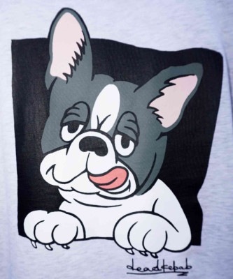 FRENCHI BULL DOG LONG TEE - PIED