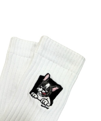 FRENCHI BULL DOG SOCKS - PIED