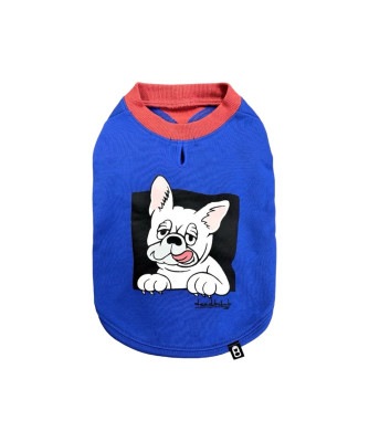FRENCHI BULL DOG TANK - BLU×CREAM
