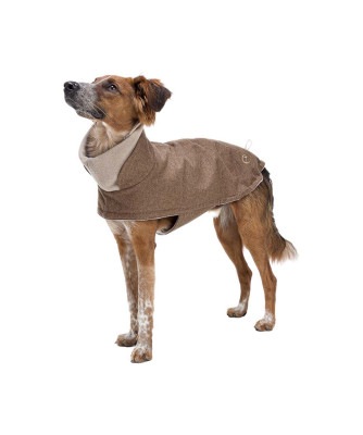 DOG COAT BROOKLYN FLANNEL HAZEL - CAMEL/BEIGE