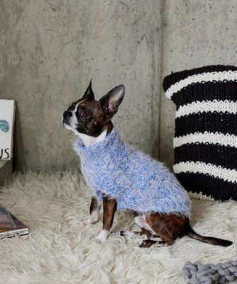 FUZZ SWEATER - BLUE/BABY PINK
