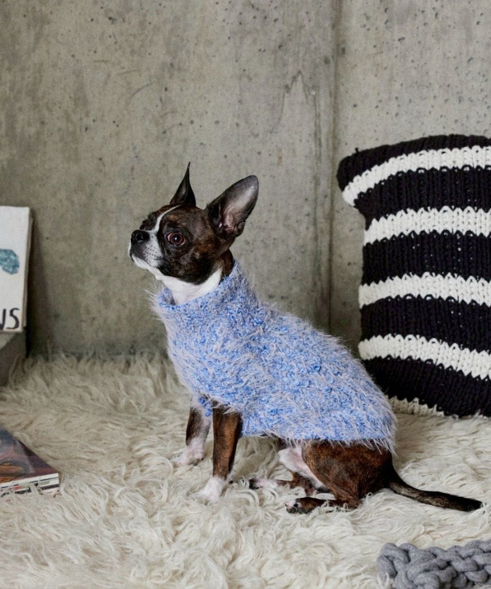 FUZZ SWEATER - BLUE/BABY PINK