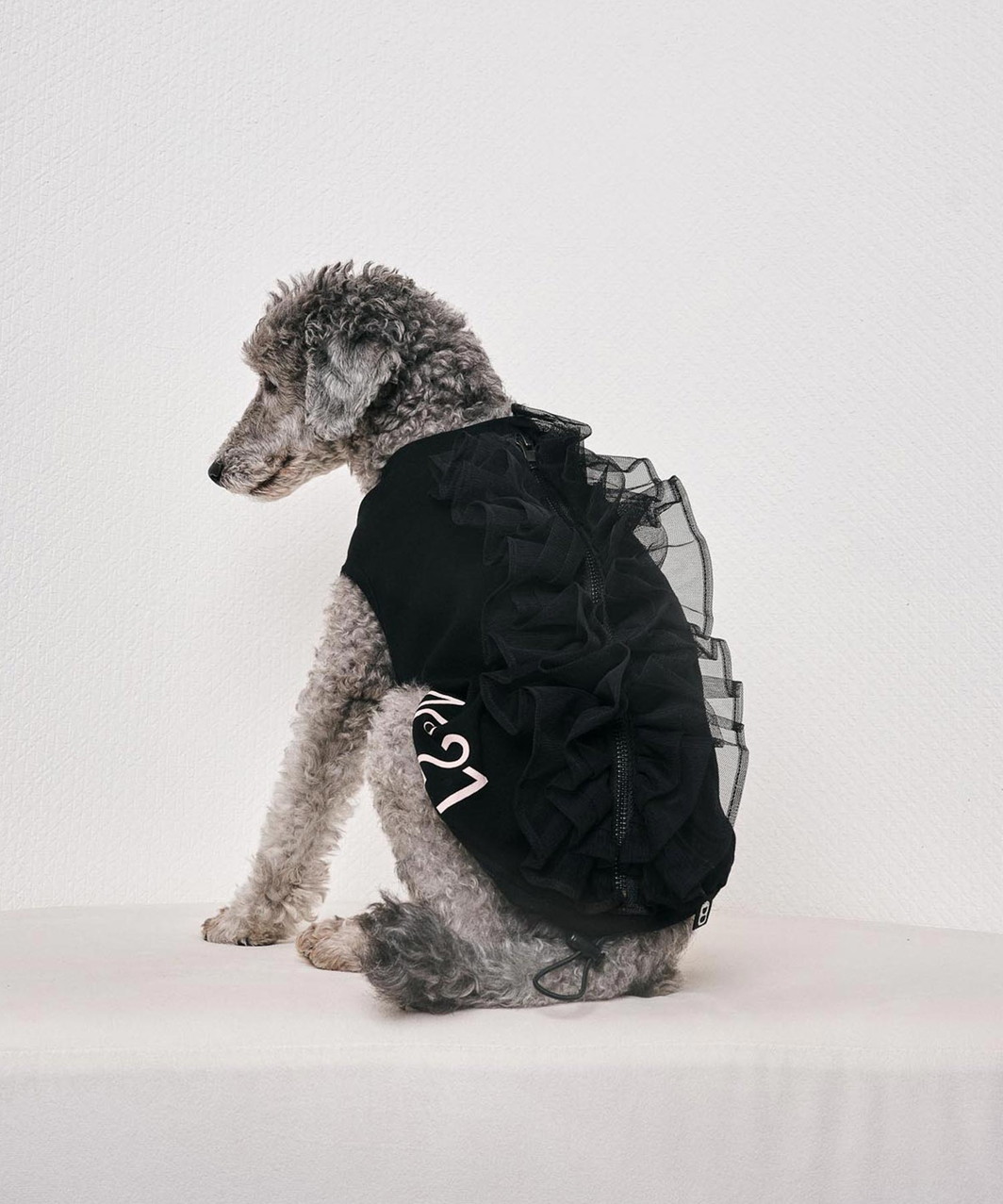 【N21】 FRILL TANK - BLACK