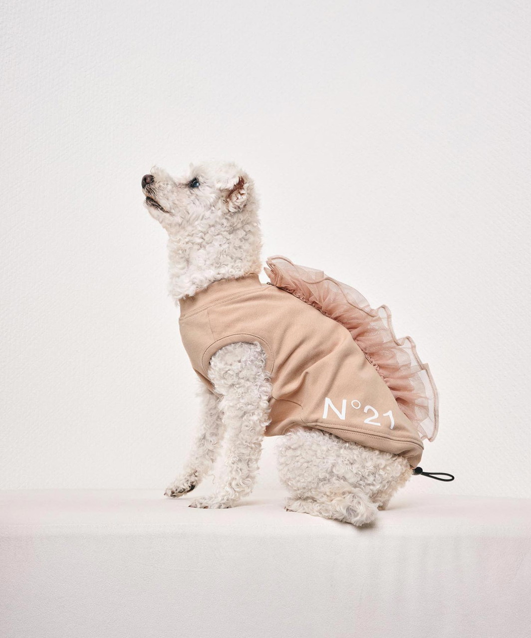 【N21】 FRILL TANK - BEIGE