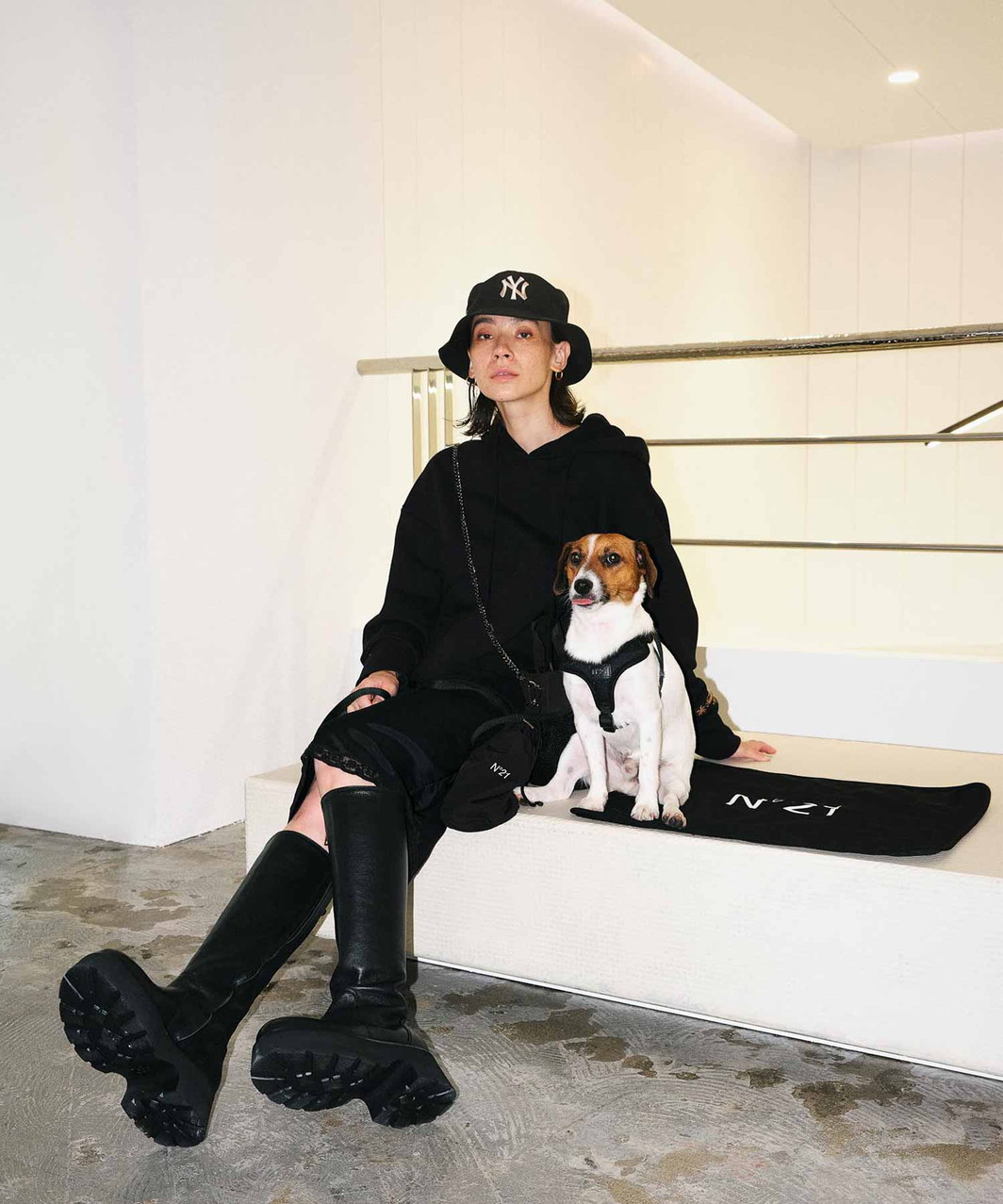 【N21】 HARNESS+LEASH - BLACK