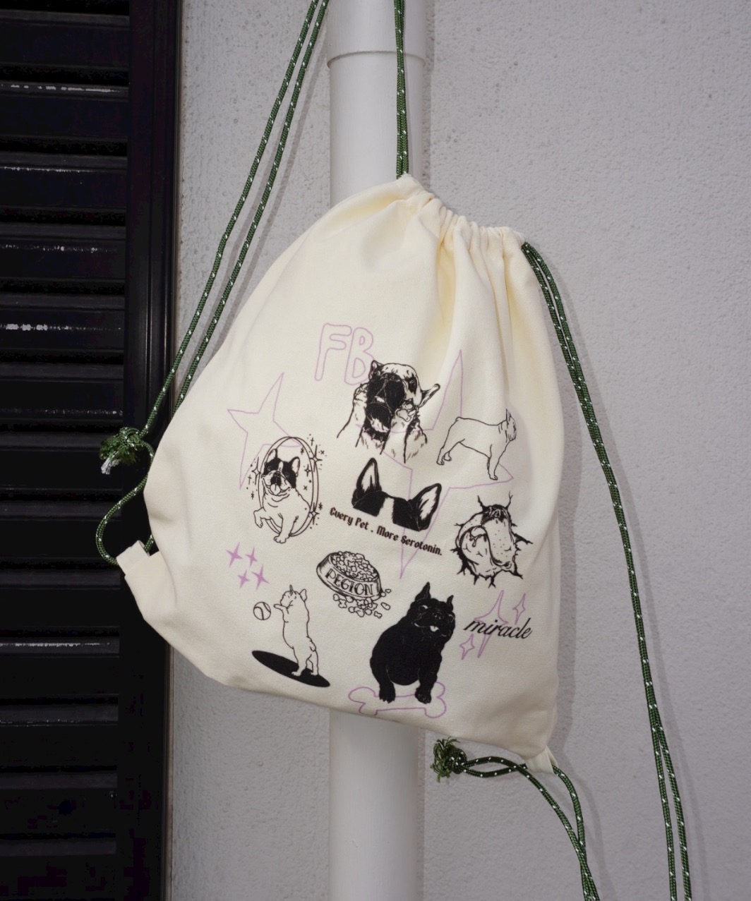 HAPPY FRENCHIE DAYS DRAWSTRING BAG