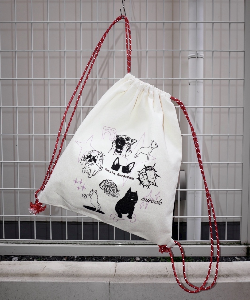 HAPPY FRENCHIE DAYS DRAWSTRING BAG