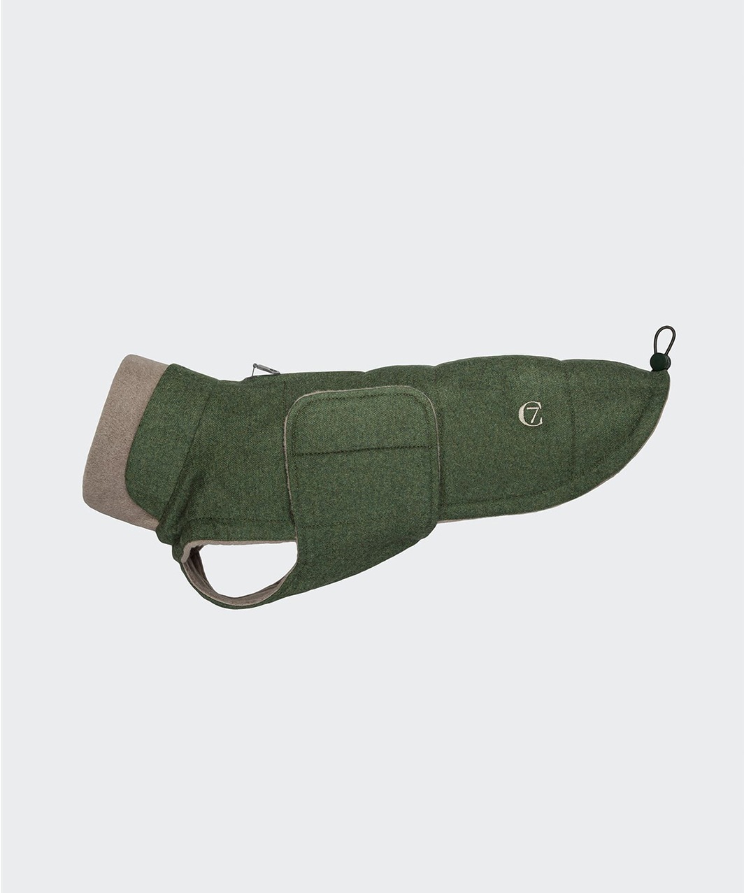 DOG COAT BROOKLYN FLANNEL FERN GREEN - GREEN/KHAKI