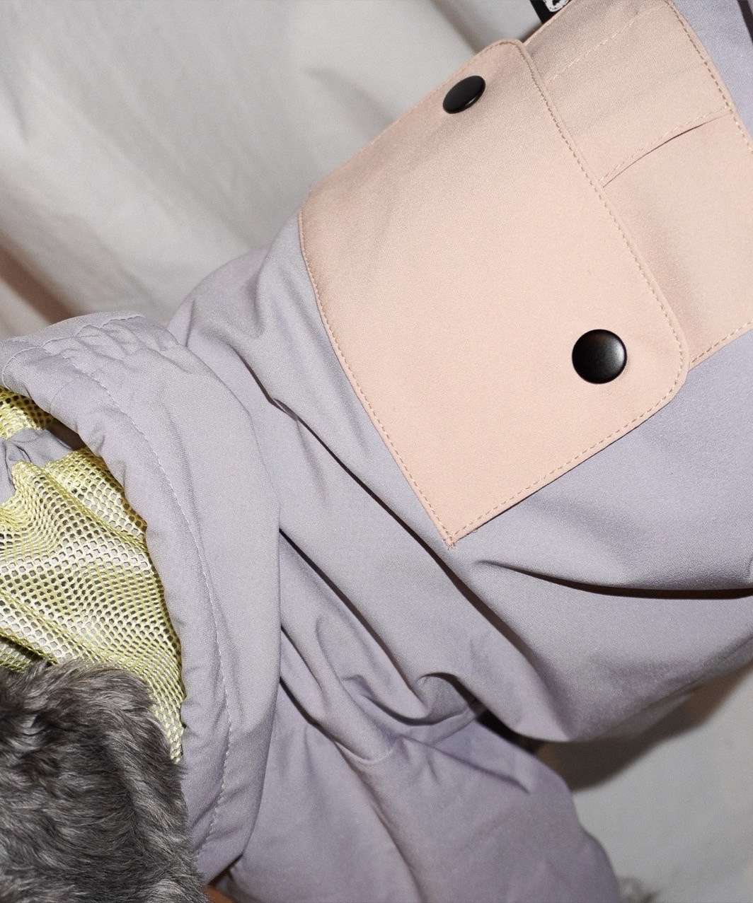 DRAWSTRING RAINCOAT - LIGHT GREY