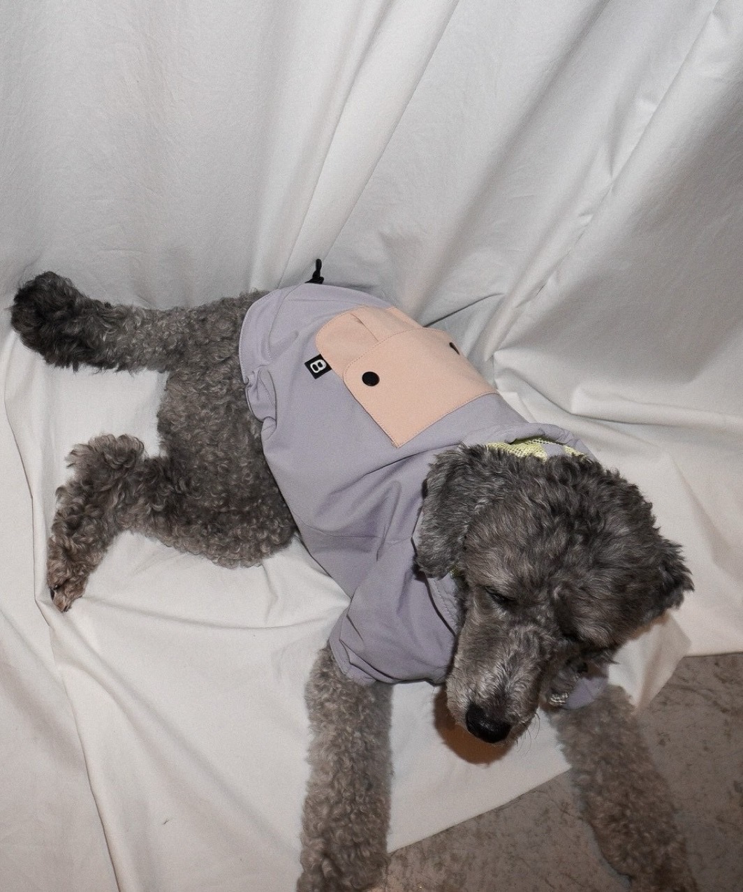 DRAWSTRING RAINCOAT - LIGHT GREY