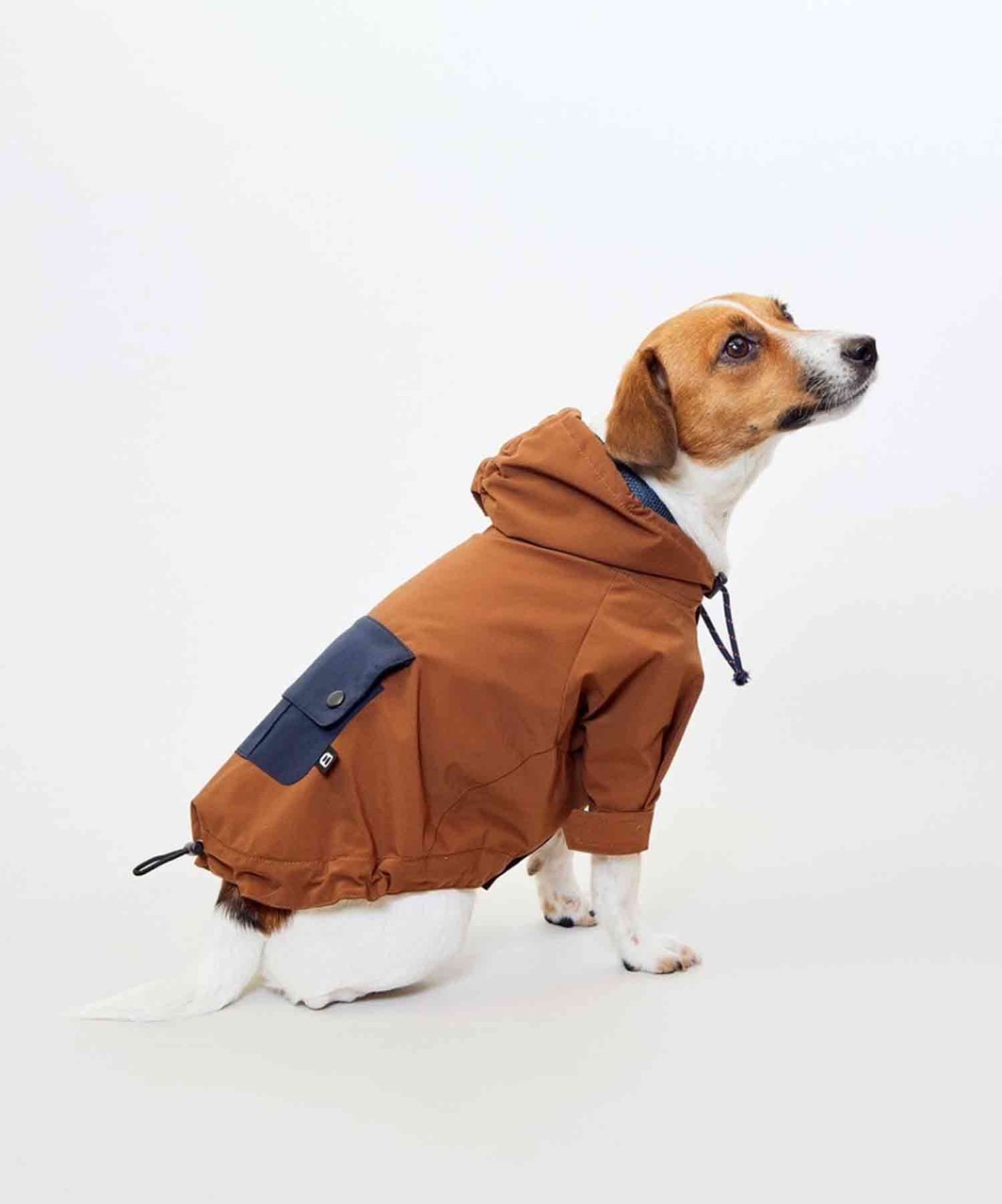 DRAWSTRING RAINCOAT - LIGHT GREY