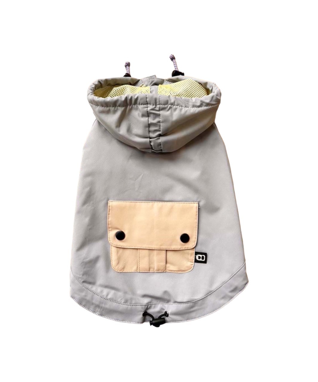 DRAWSTRING RAINCOAT - LIGHT GREY