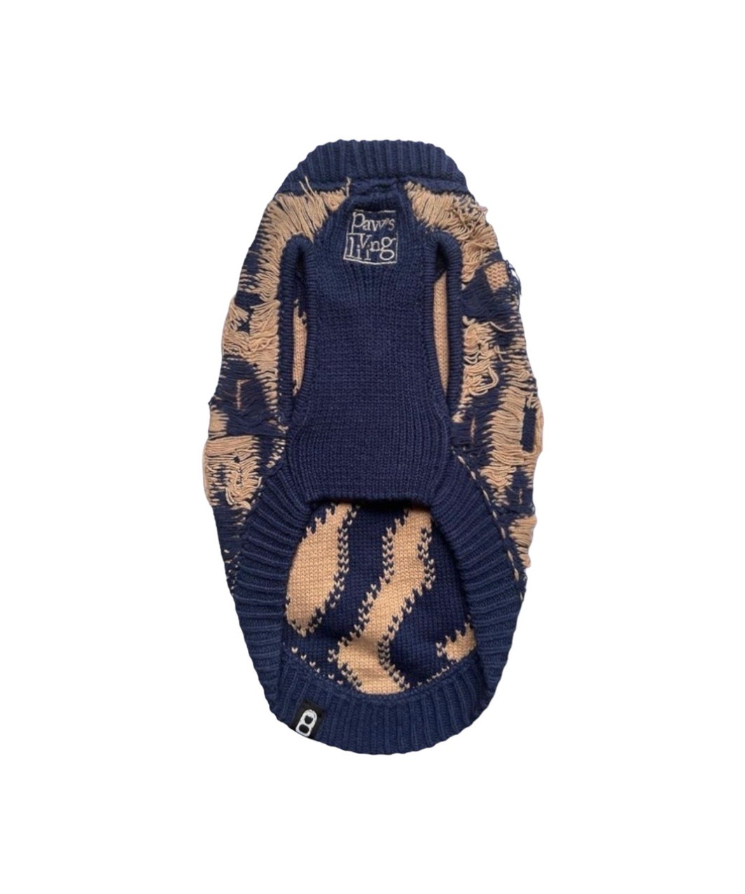 DAMAGED SWEATER - BLUE×PINK BEIGE