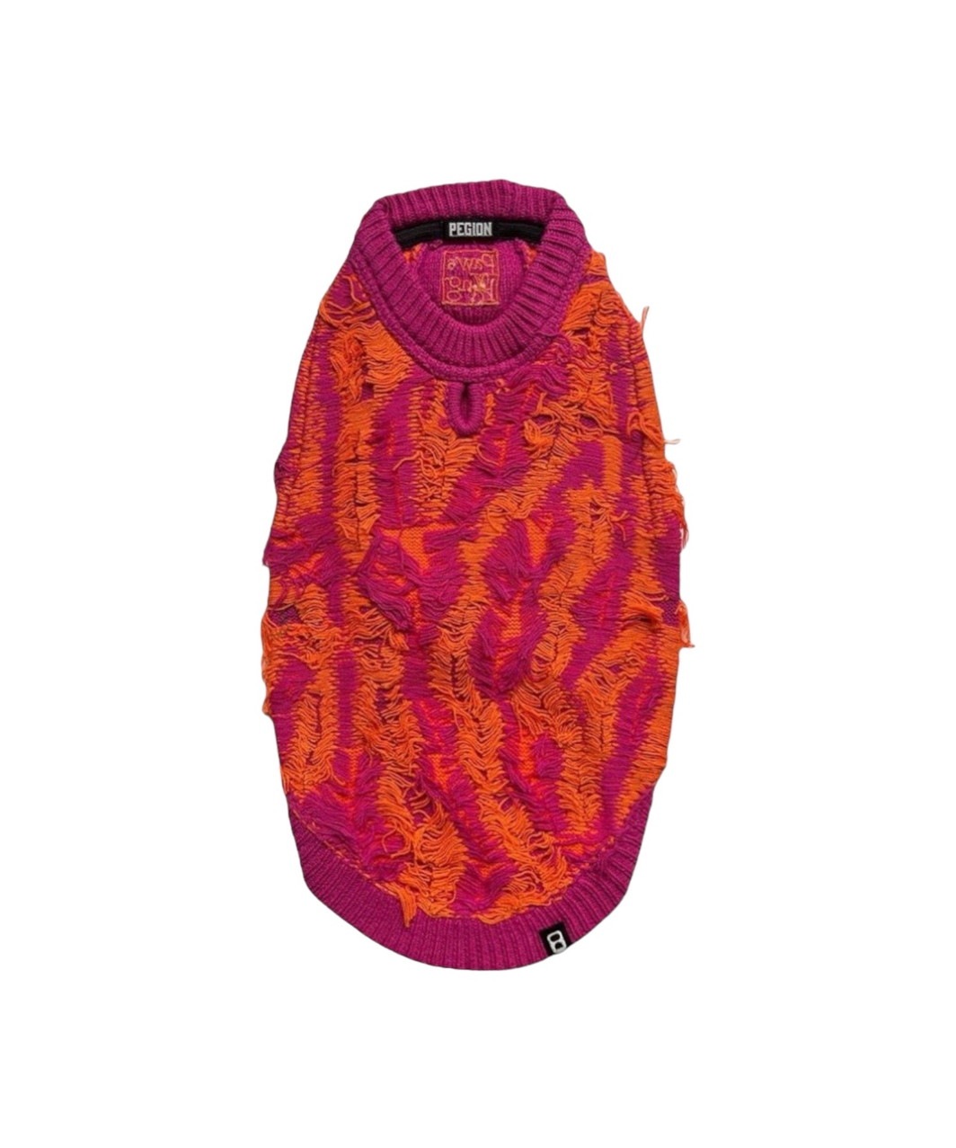 DAMAGED SWEATER - BLUE×PINK BEIGE