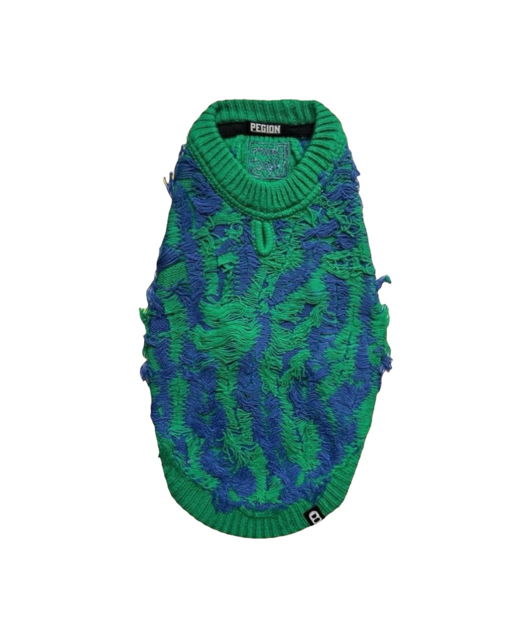 DAMAGED SWEATER - BLUE×PINK BEIGE