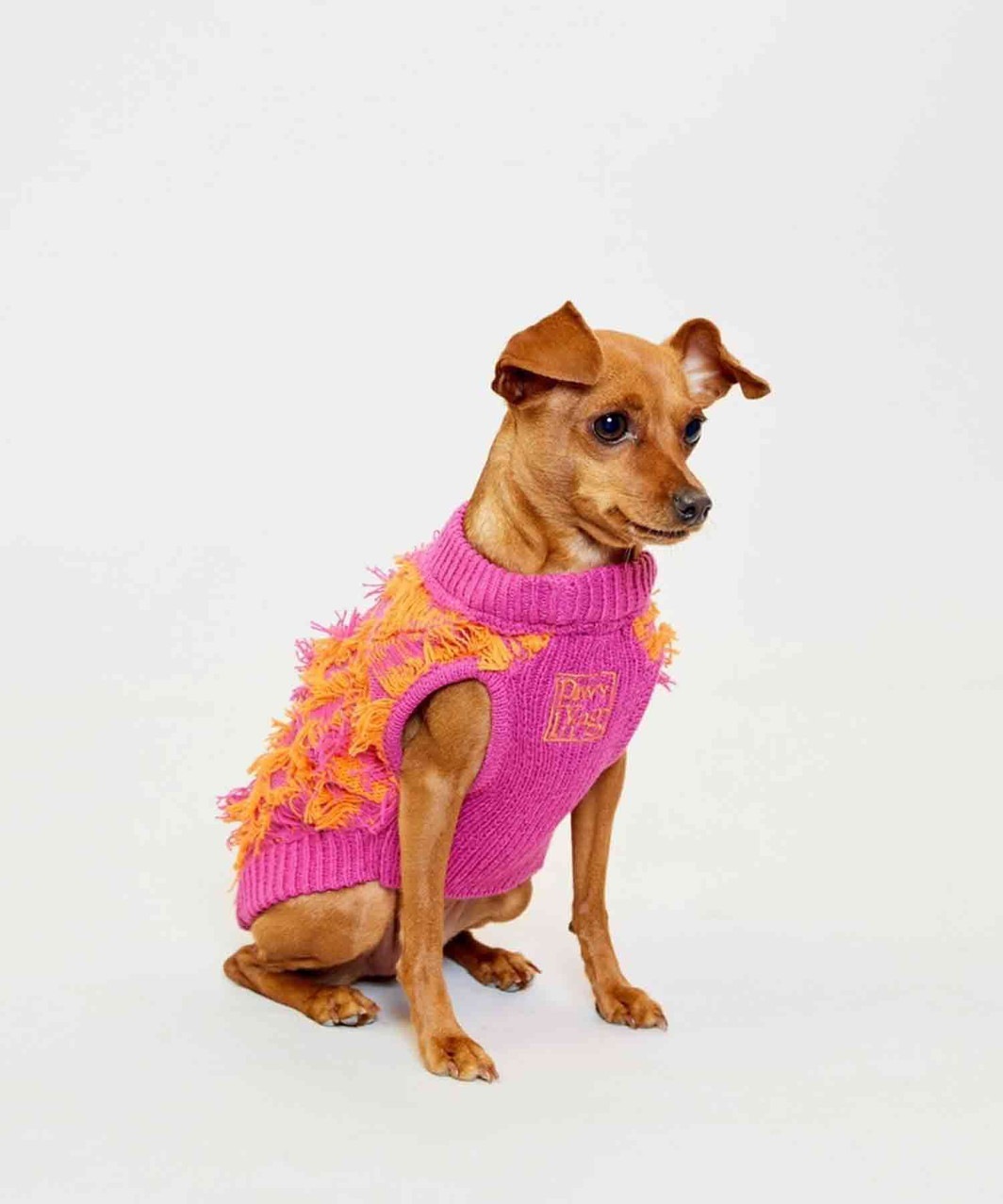 DAMAGED SWEATER - BLUE×PINK BEIGE