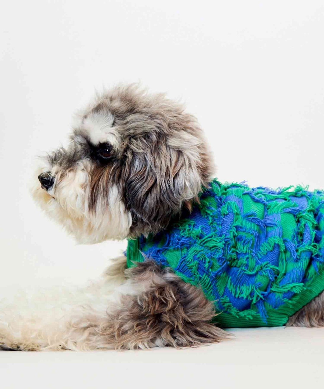 DAMAGED SWEATER - BLUE×PINK BEIGE