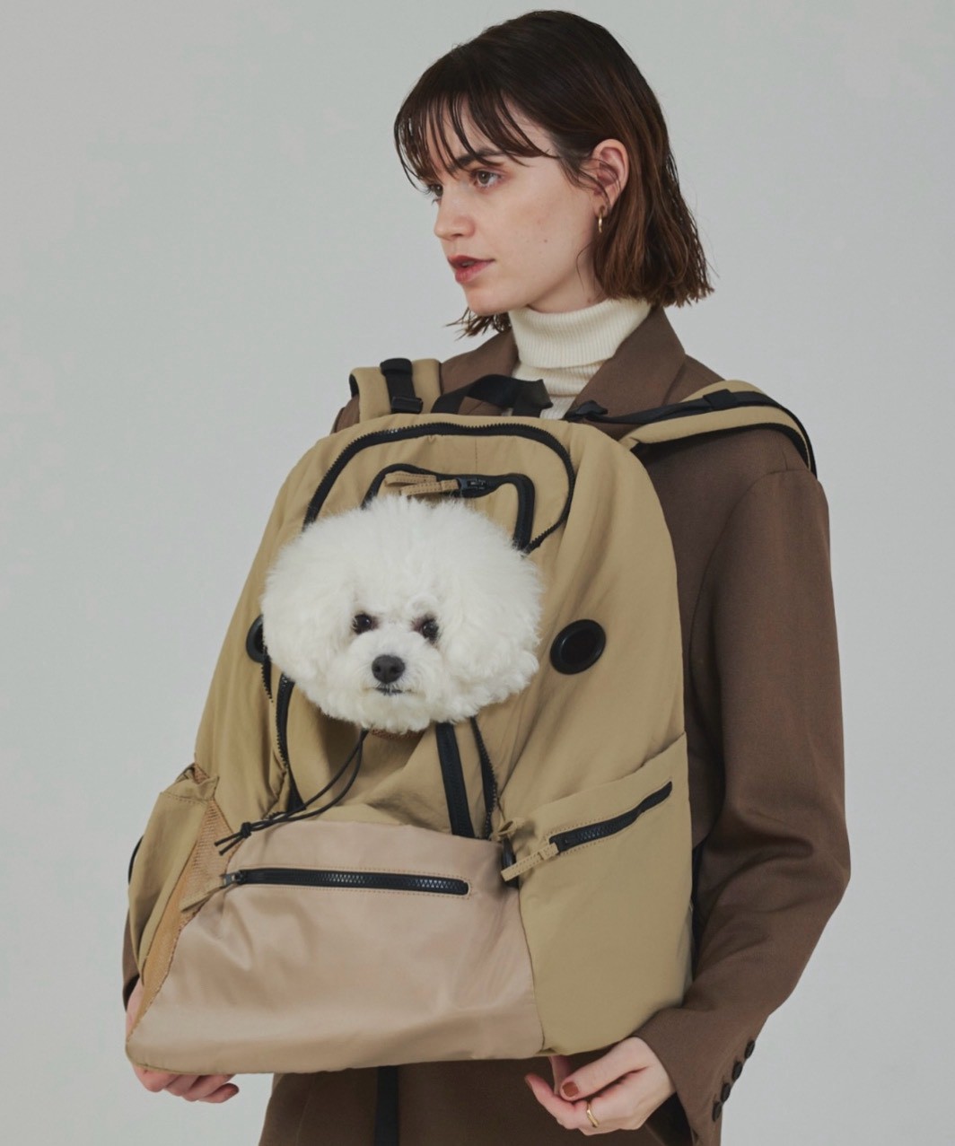 【MATIE】PET CARRY SACK - BEIGE