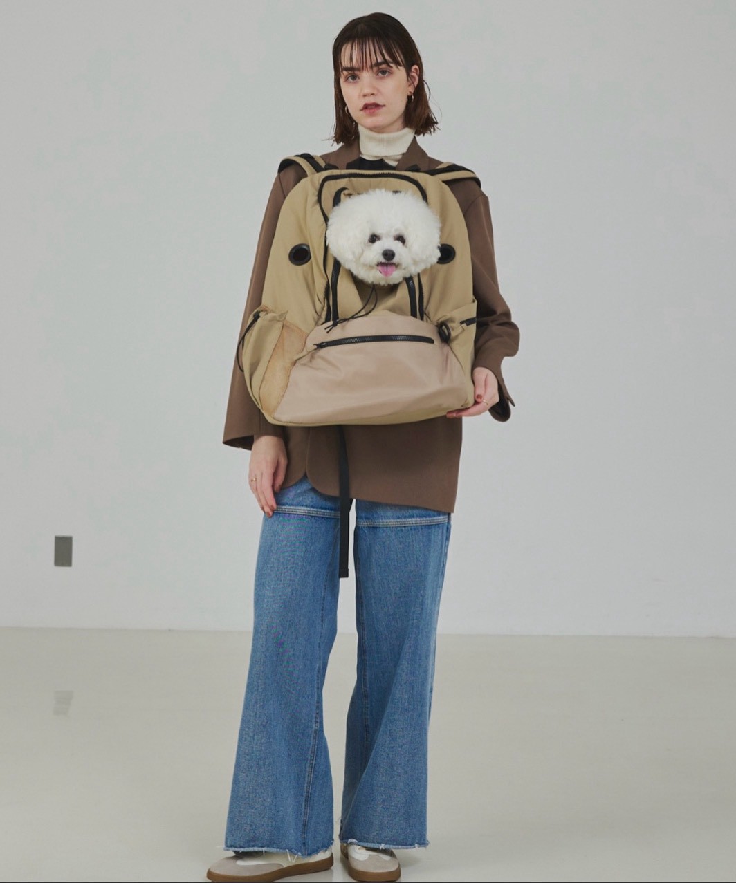 【MATIE】PET CARRY SACK - BEIGE