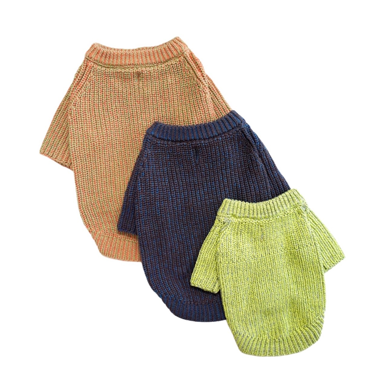 MIX COTTON SWEATER - ORANGE/GREEN