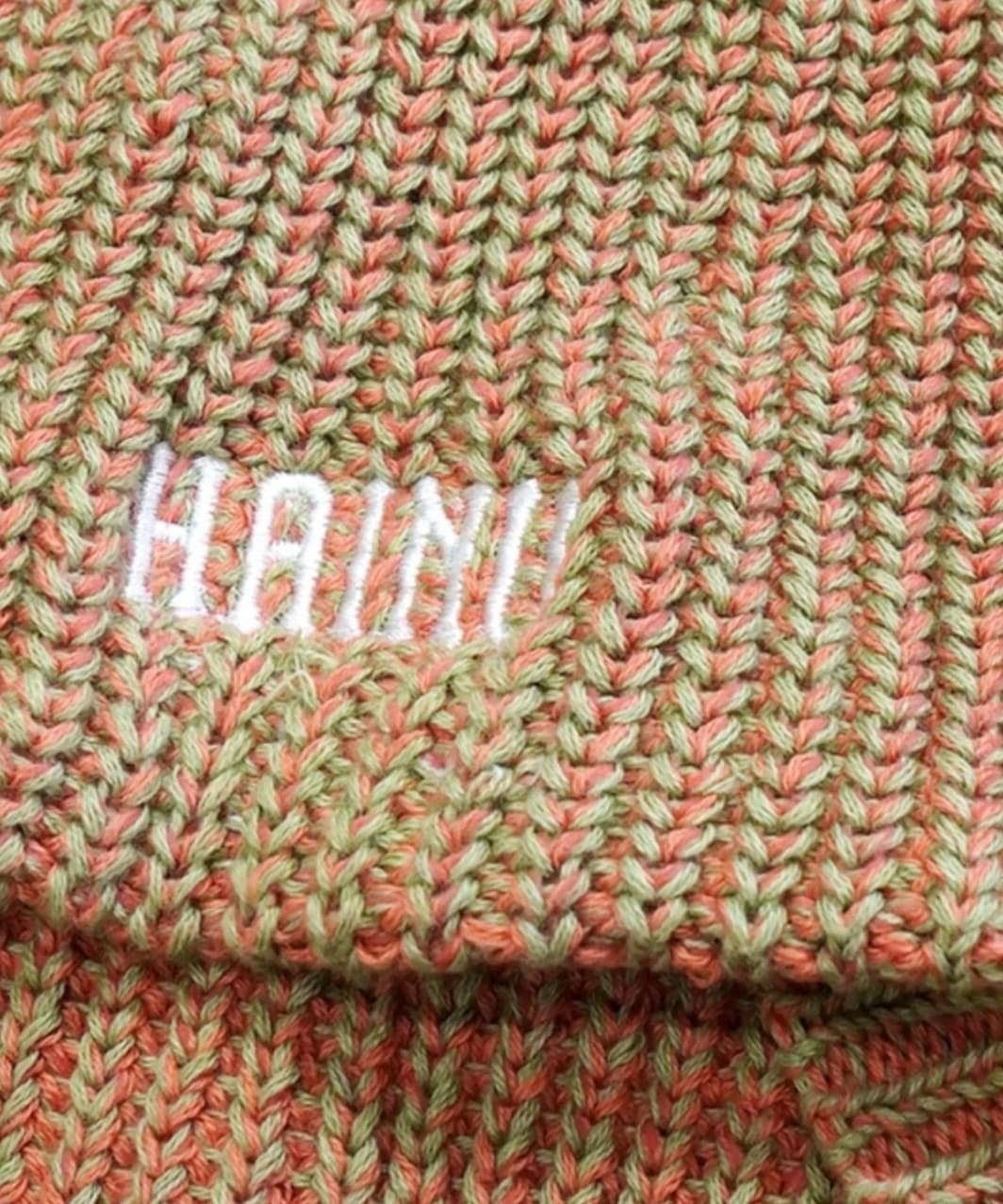 MIX COTTON SWEATER - ORANGE/GREEN