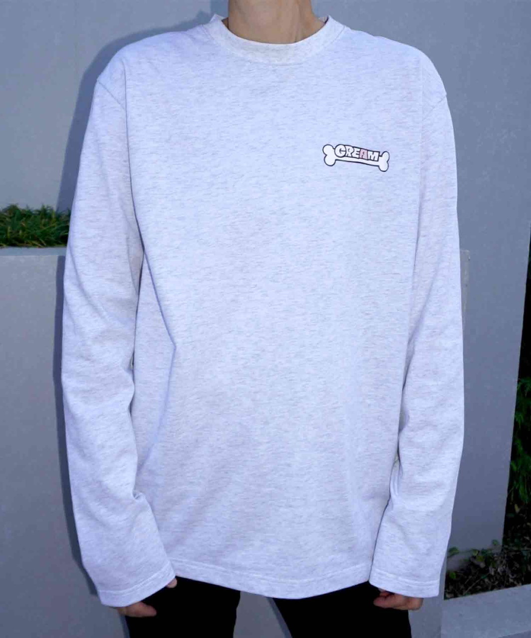 FRENCHI BULL DOG LONG TEE - CREAM