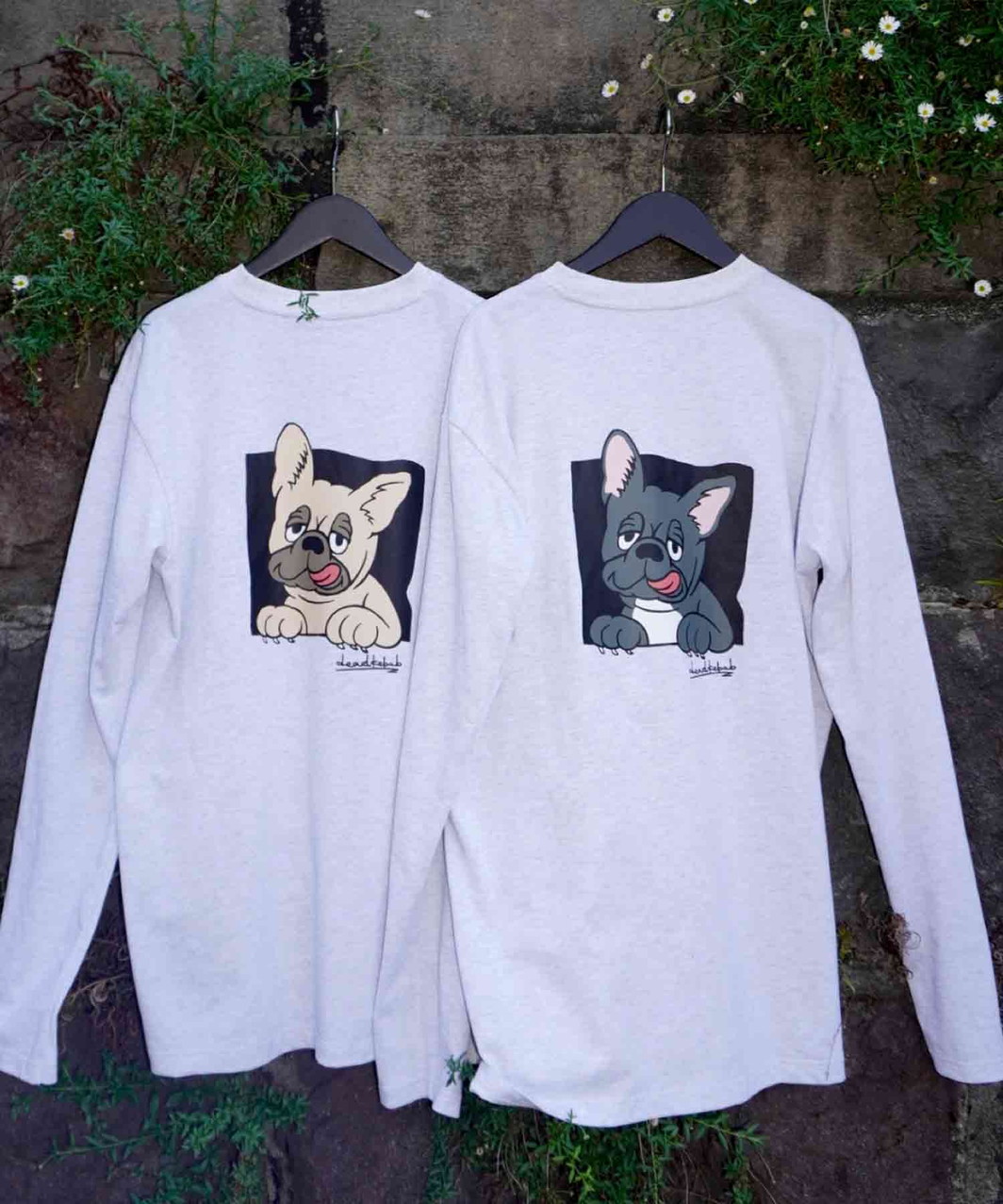 FRENCHI BULL DOG LONG TEE - FAWN