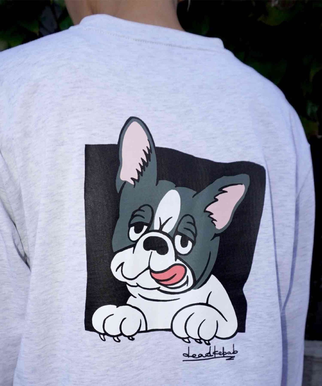 FRENCHI BULL DOG LONG TEE - PIED