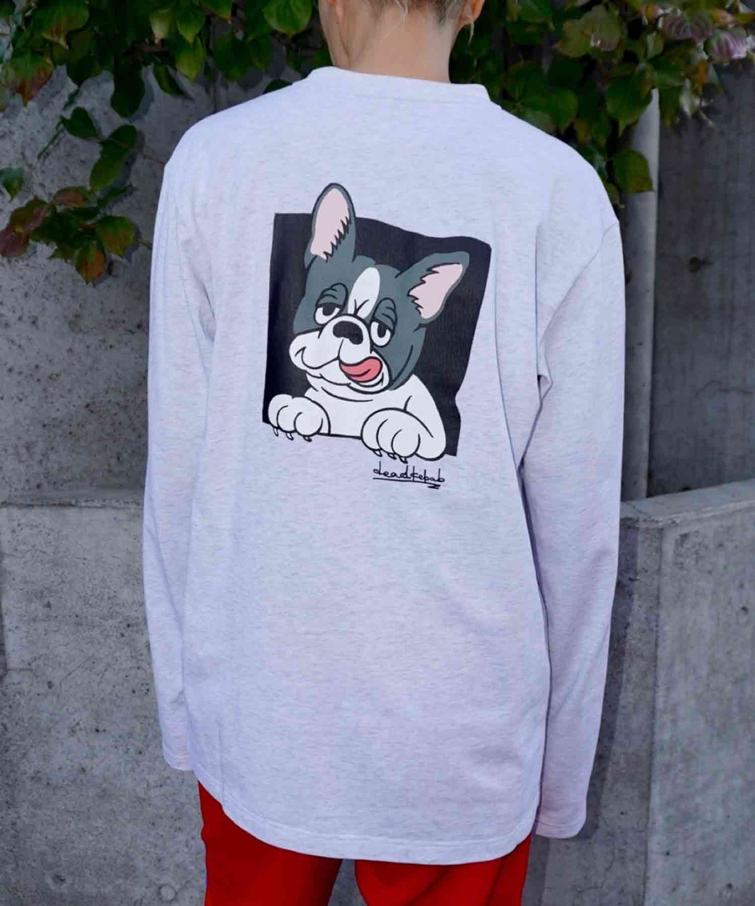 FRENCHI BULL DOG LONG TEE - PIED