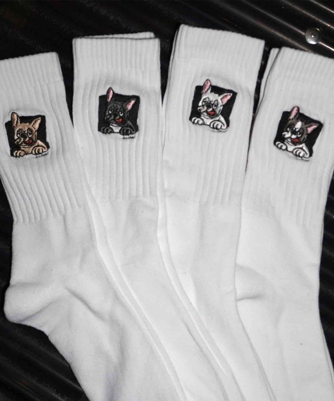 FRENCHI BULL DOG SOCKS - PIED