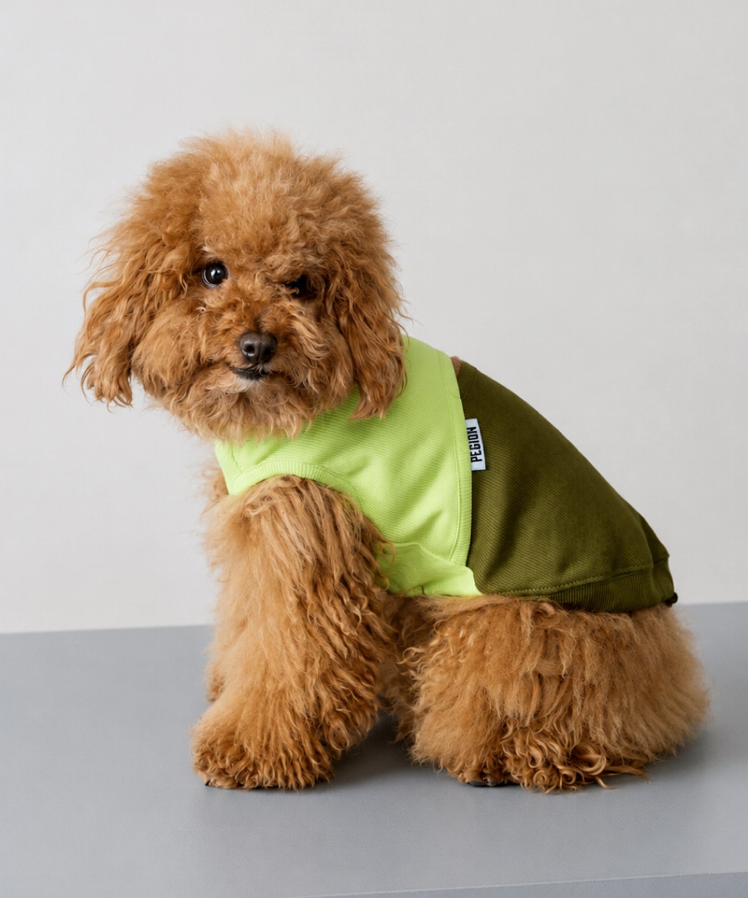 DOCKING TANK TOP - KHAKI/NEON GREEN
