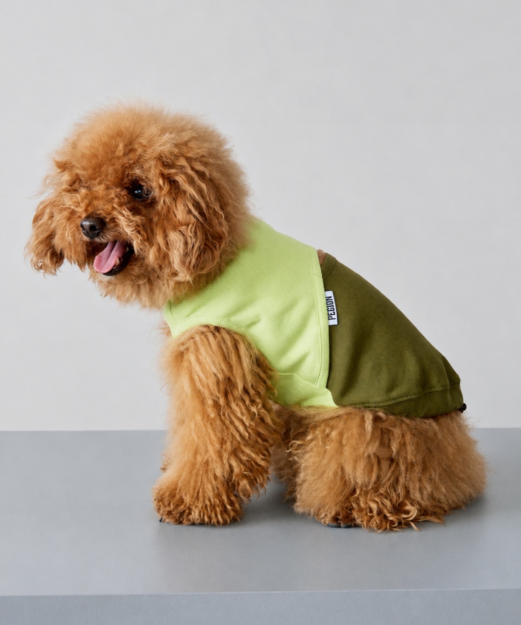 DOCKING TANK TOP - KHAKI/NEON GREEN