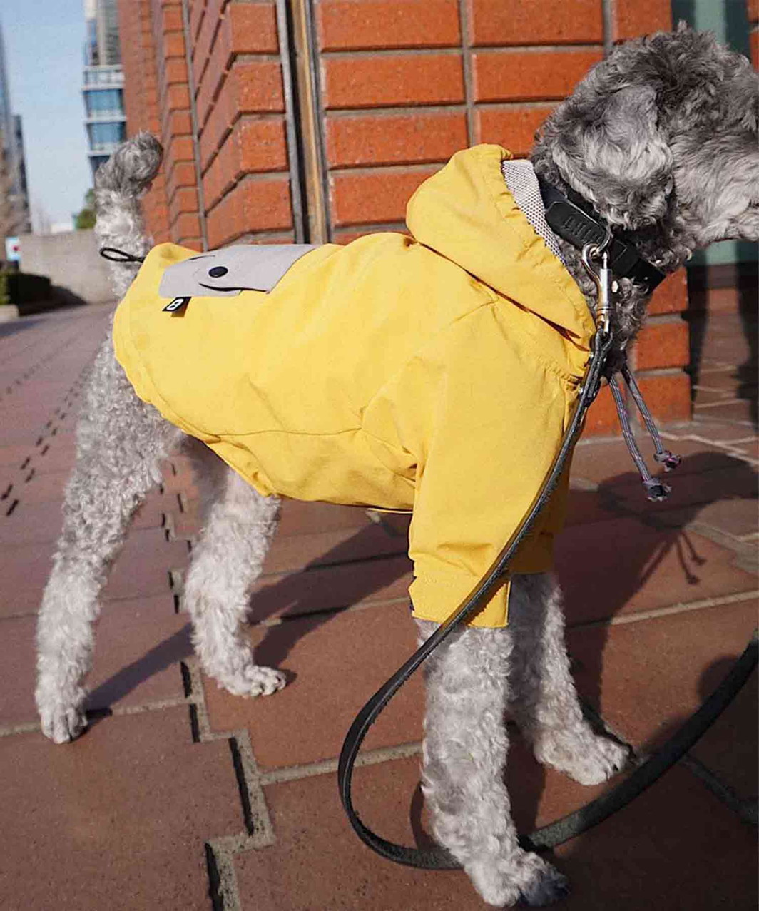 DRAWSTRING RAINCOAT - YELLOW