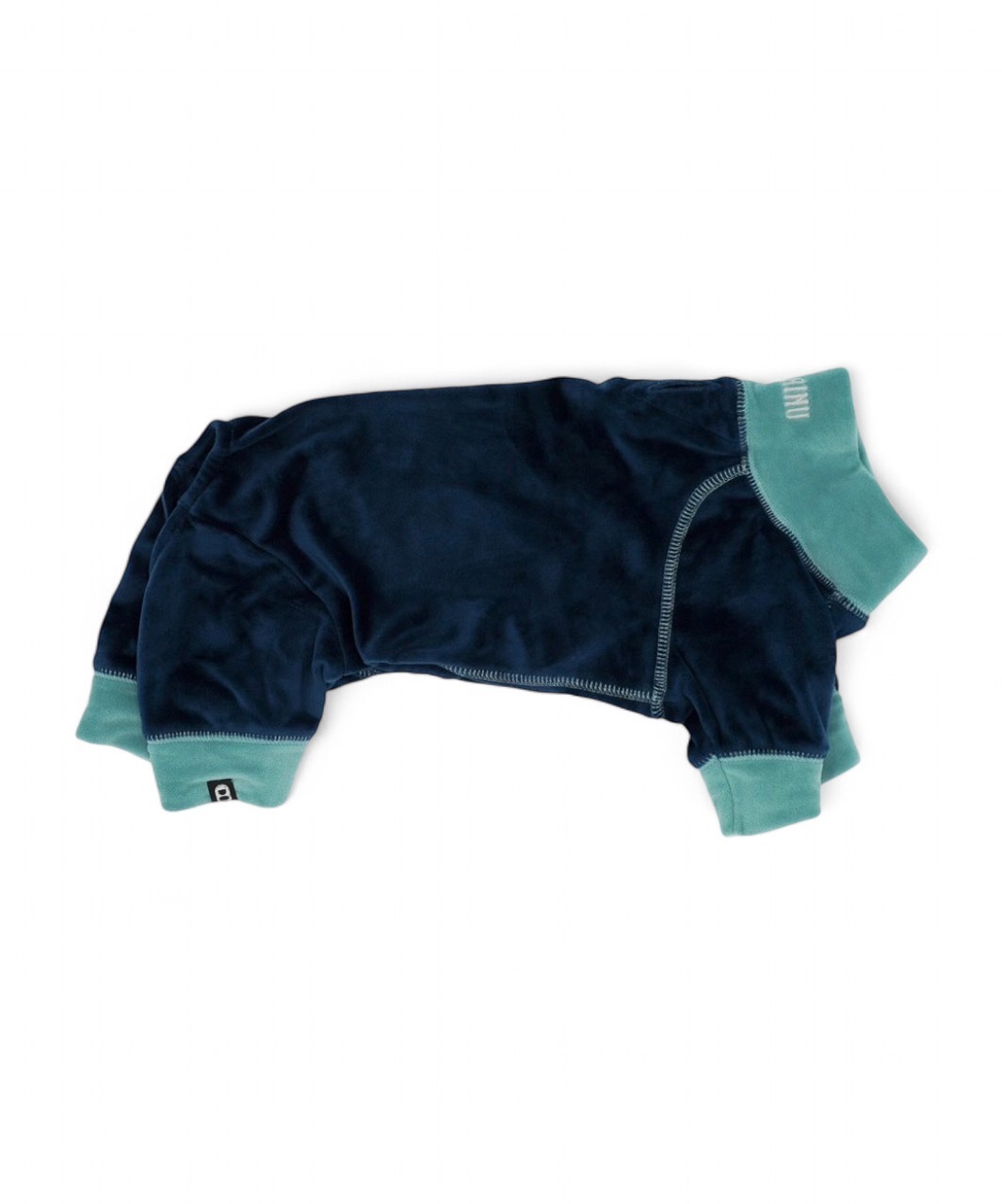 FUR VELOUR ROMPERS - NAVY/MINT