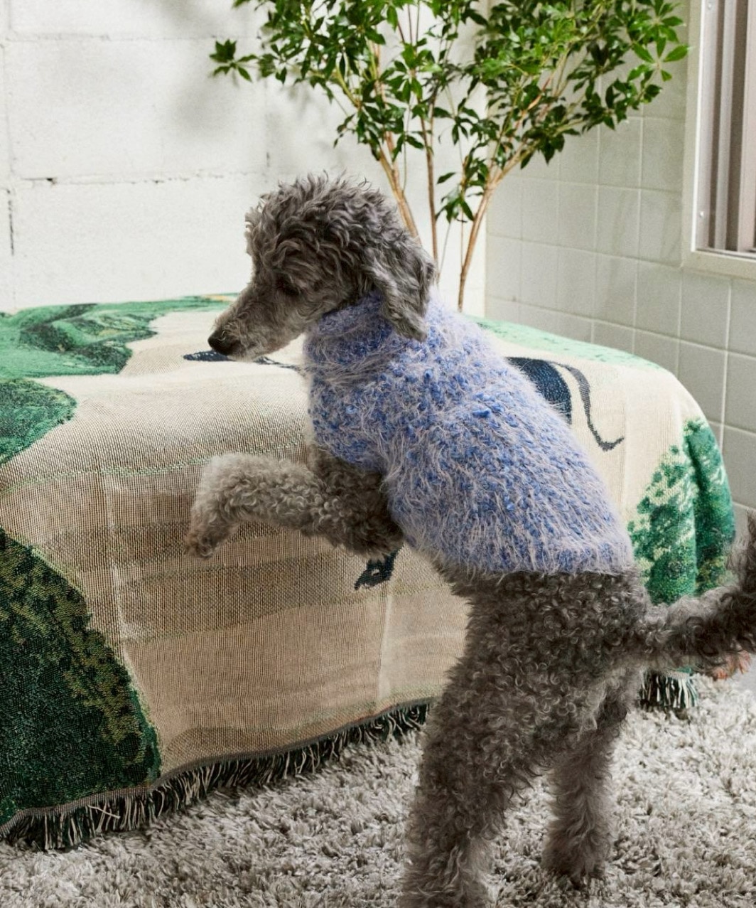 FUZZ SWEATER - BLUE/BABY PINK