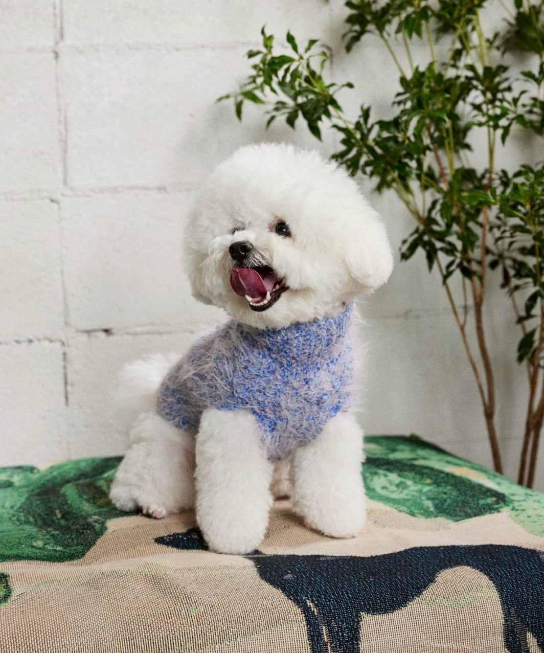 FUZZ SWEATER - BLUE/BABY PINK