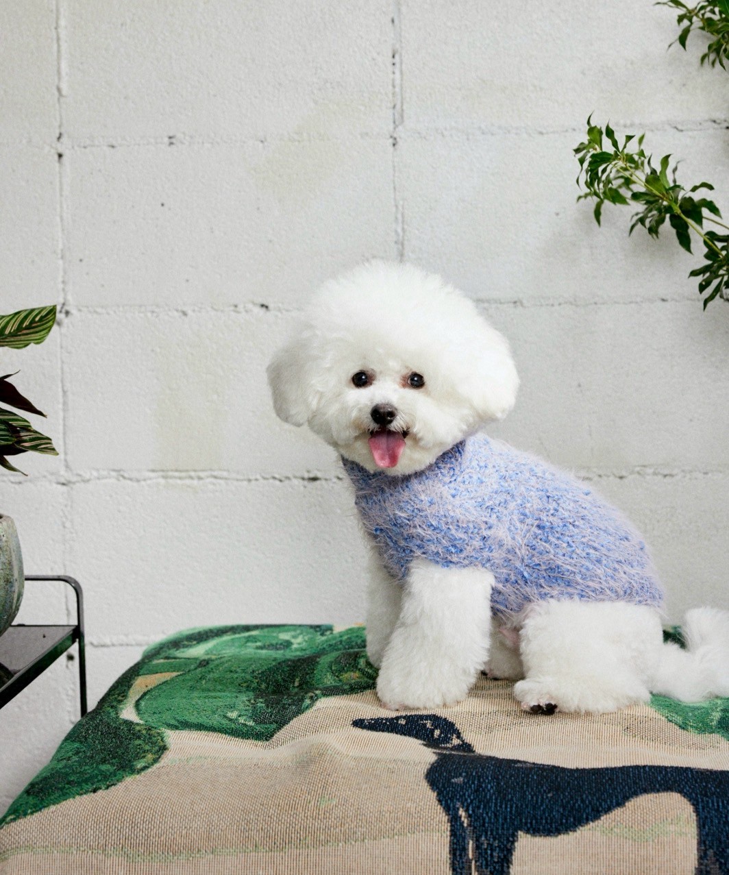 FUZZ SWEATER - BLUE/BABY PINK