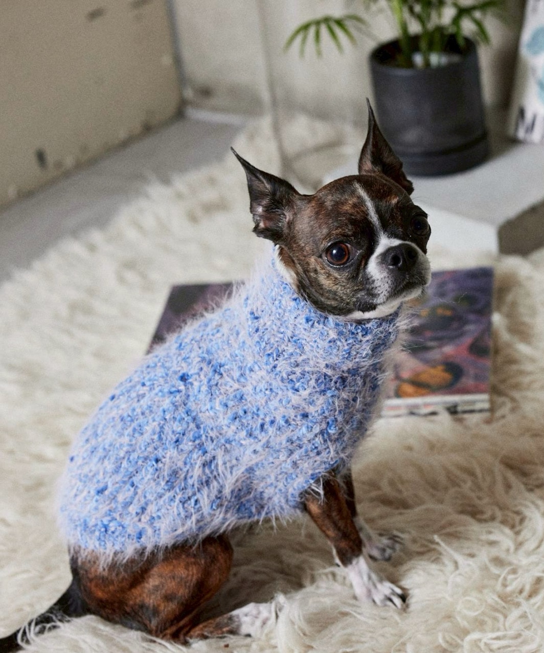 FUZZ SWEATER - BLUE/BABY PINK