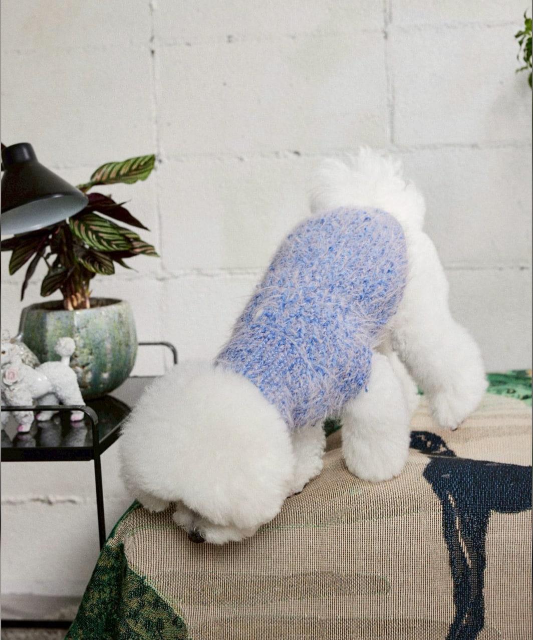 FUZZ SWEATER - BLUE/BABY PINK