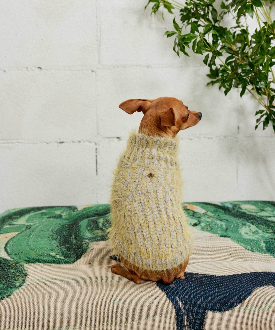 FUZZ SWEATER - GREY/YELLOW