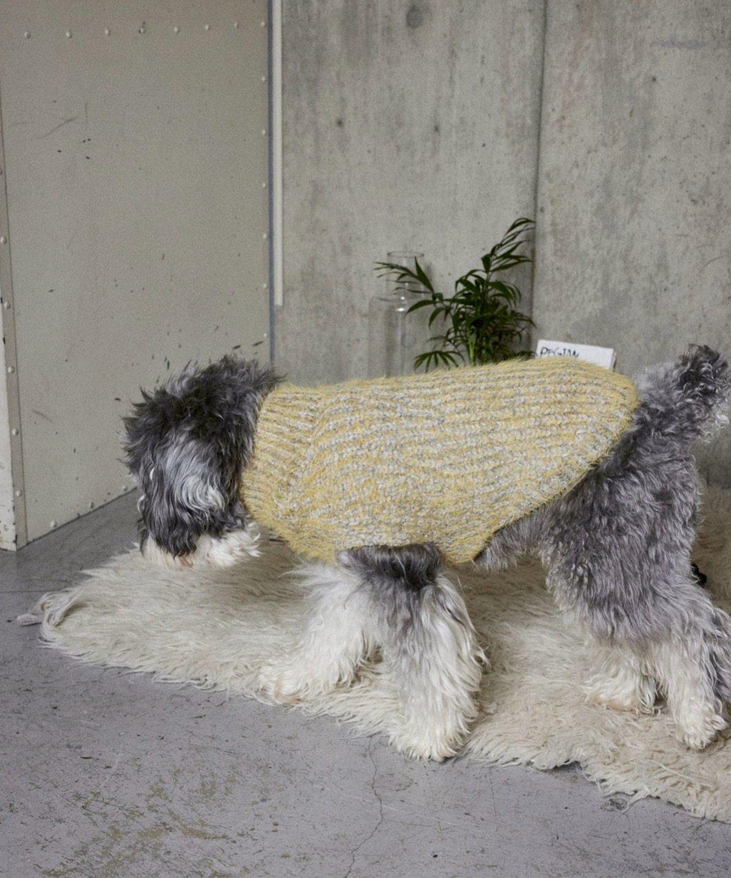 FUZZ SWEATER - GREY/YELLOW